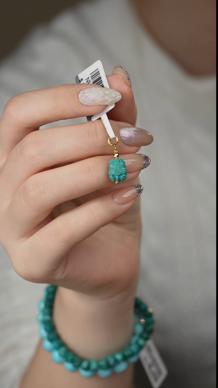 【闪购商品】绿松石吊坠18K金镶嵌M11（多样性发一件）