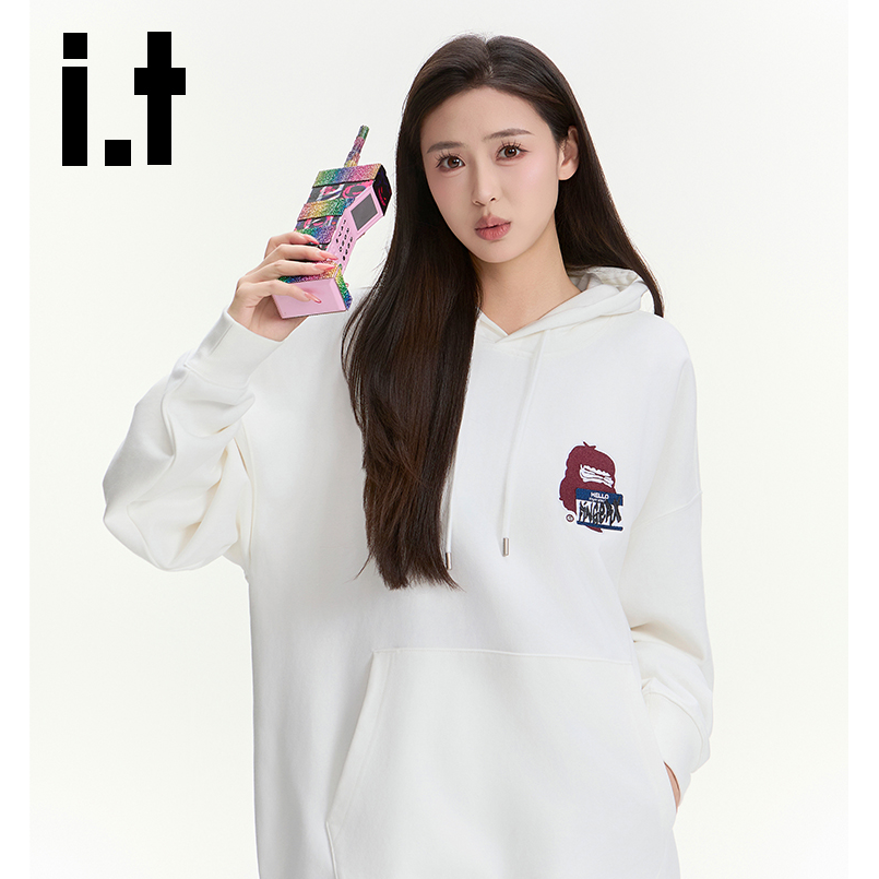 i.t FINGERCROXX美式重磅连帽外套男秋季潮牌设计感卫衣情侣帽衫X