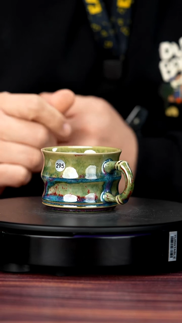 壶钧瓷295#李盼龙一级品原矿钧瓷竹节马克杯