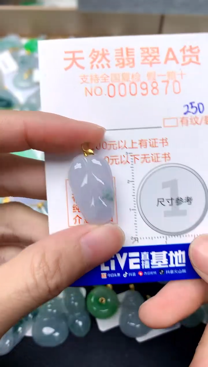 【闪购商品】翡翠颈饰18K金镶嵌250天然A货翡翠