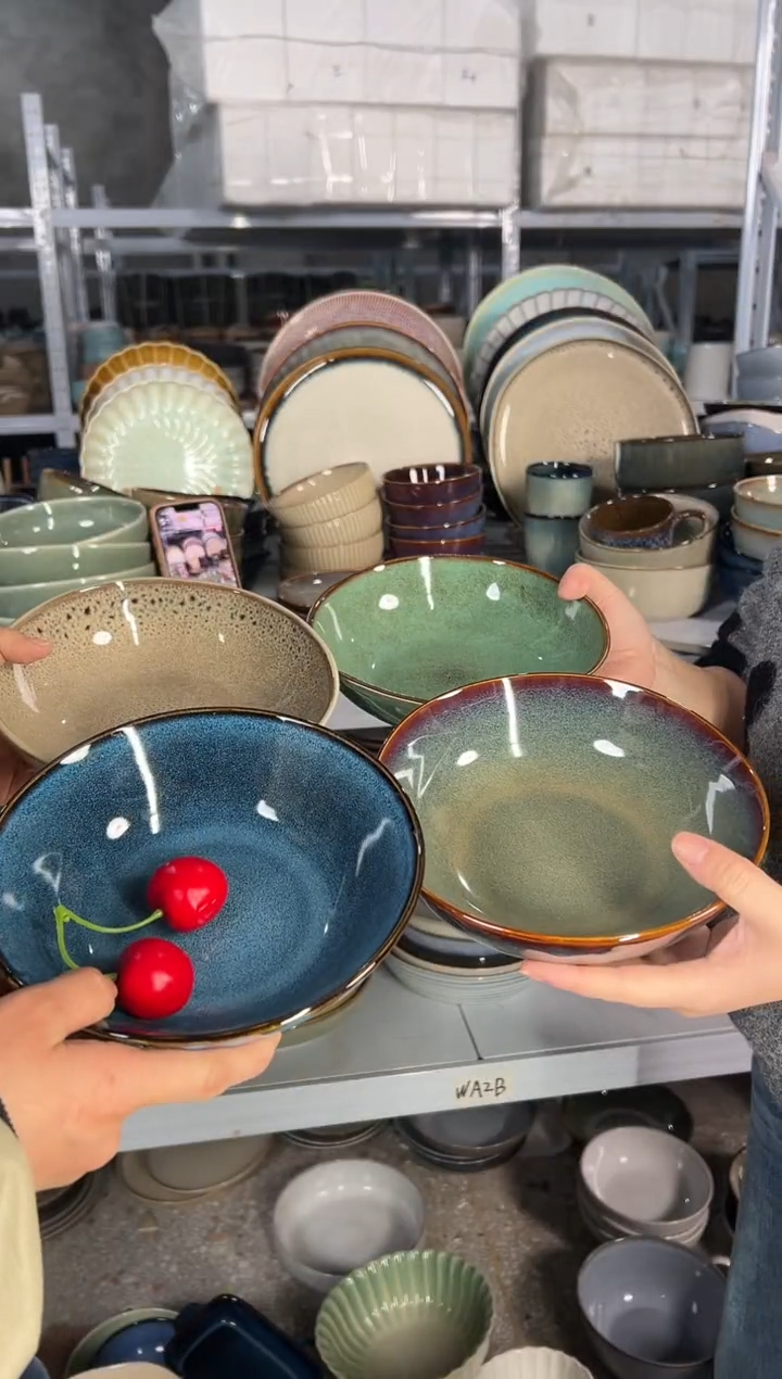 陶瓷外贸尾货瑕疵满20包邮X4菜碗组合