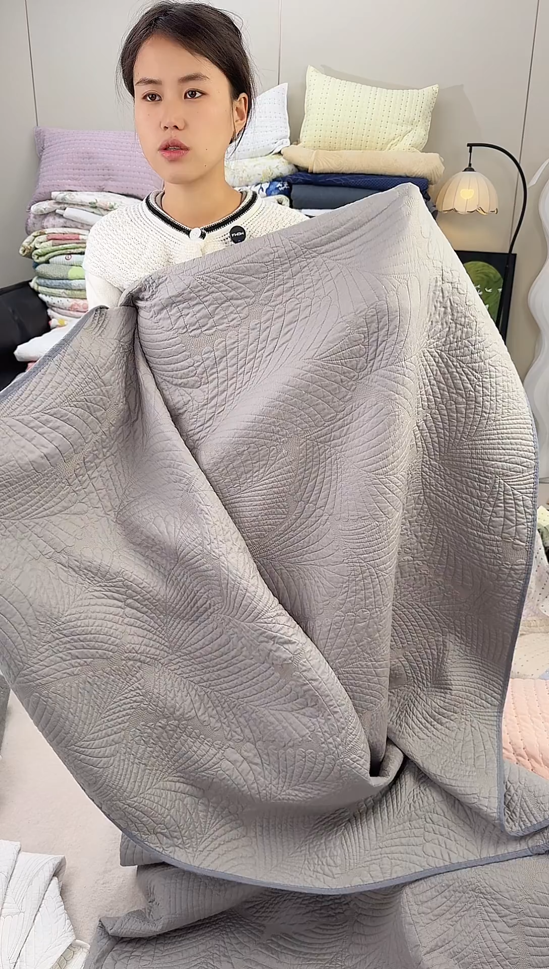 棉纯棉灰色芭蕉叶220*240