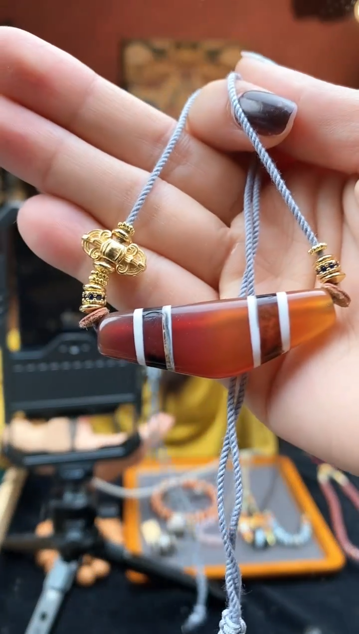 【闪购商品】玛瑙/玉髓90银S925镀金镶嵌0208-