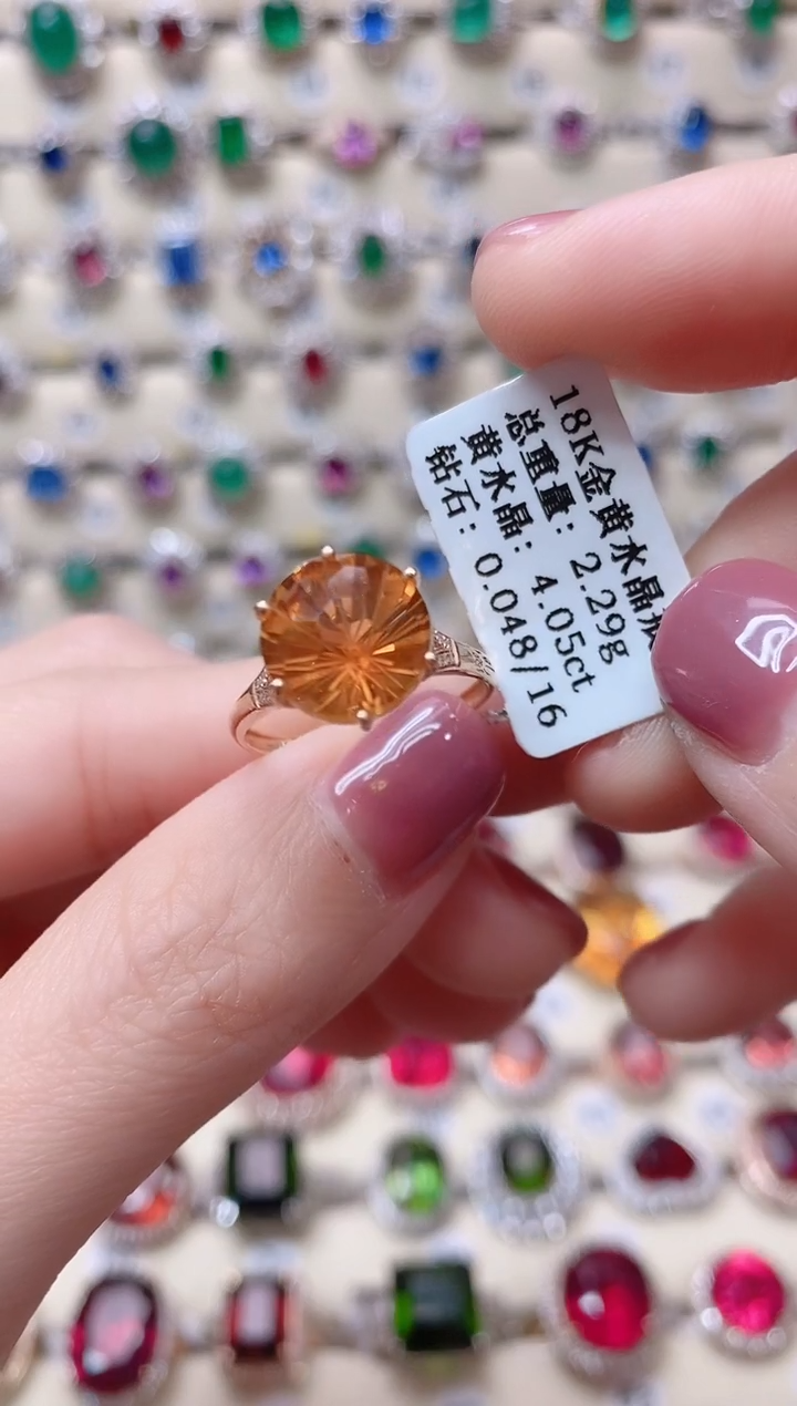 【闪购商品】水晶18K金戒指18K金镶嵌1