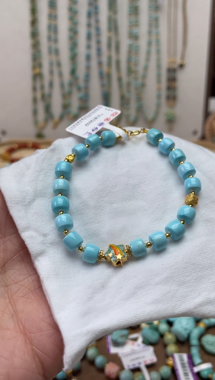 【闪购商品】绿松石手串银S925镶嵌66