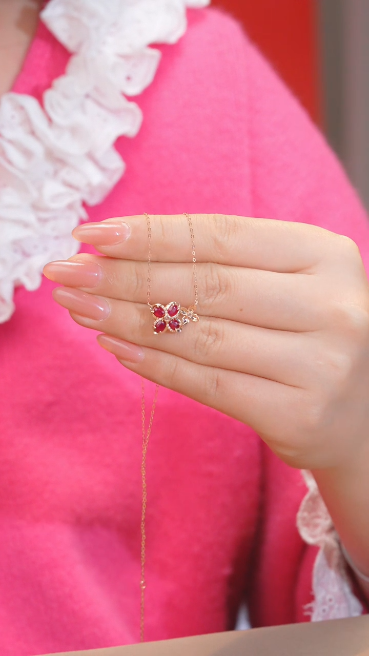 【闪购商品】红宝石项链18K金镶嵌（1ct）@@U8683