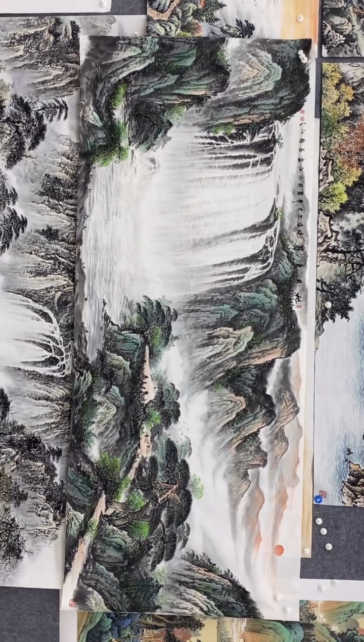 国画蒲***?沈泳江 手绘 小八尺240*100