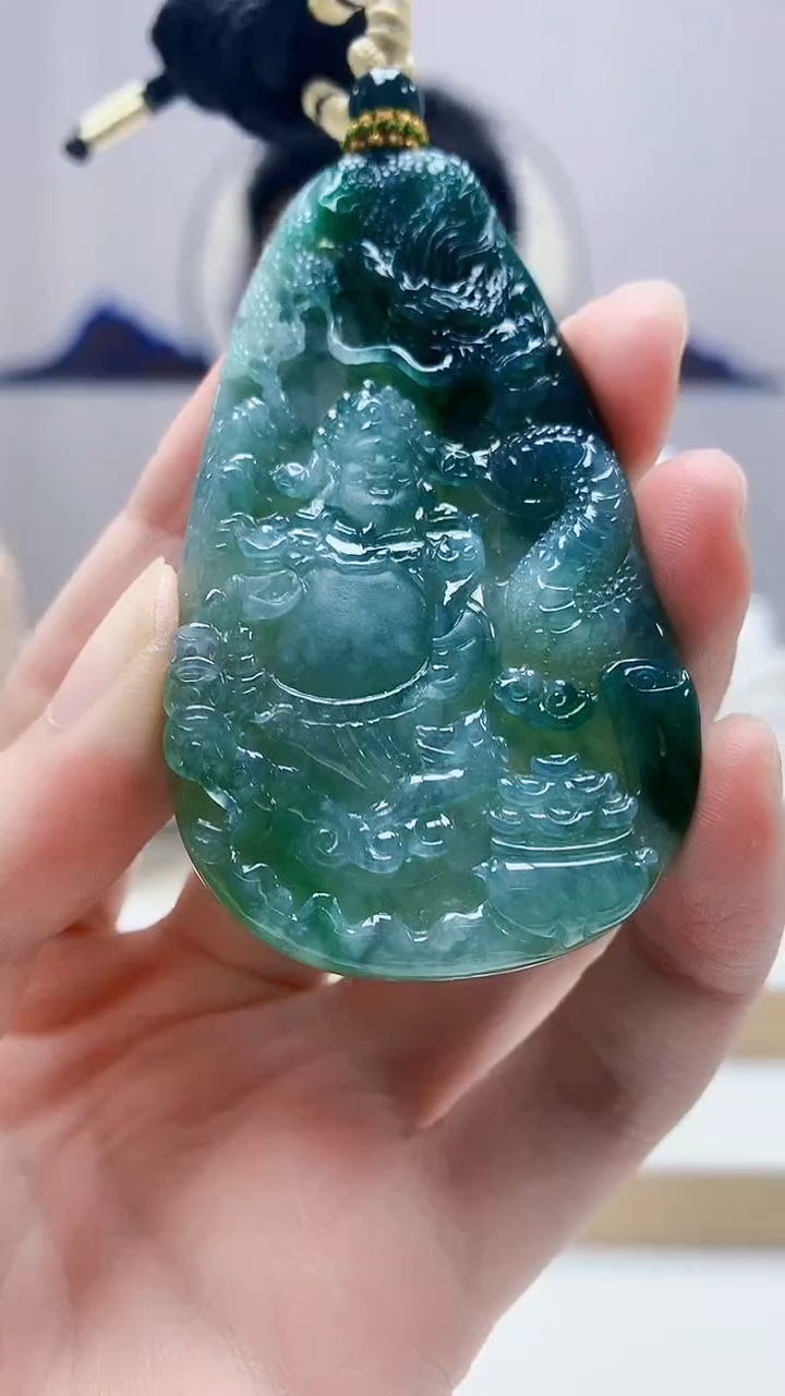 未镶嵌定制翡翠5028zm-毛货挂件财神129