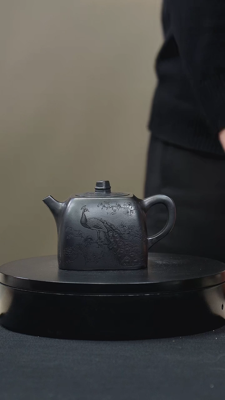 【闪购商品】紫砂茶壶072石黄四方手工紫砂壶