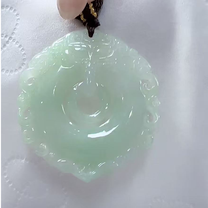 翡翠A货仿古平安扣（多样性发货发一件）宽37-38高40+厚5-7送绳