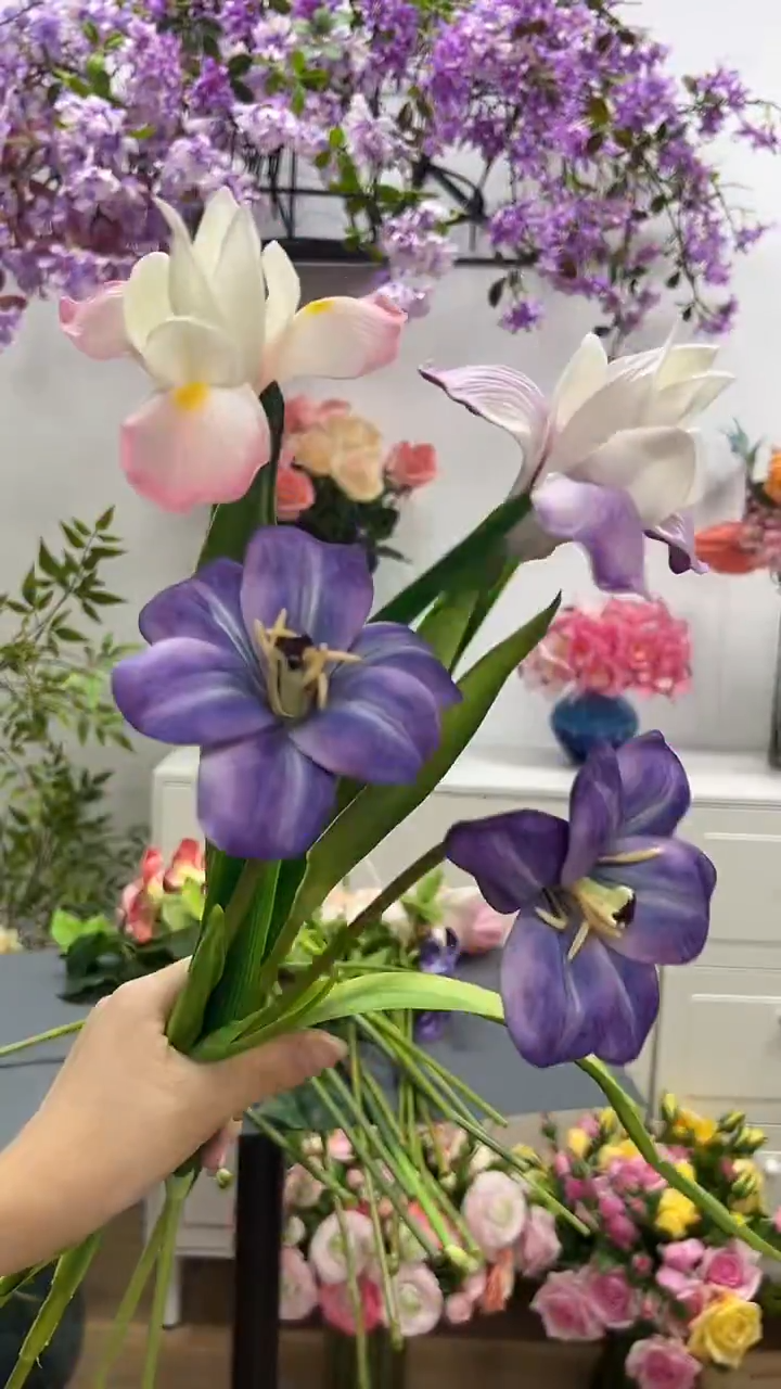 2枝紫色布朗尼2枝混色鸢尾