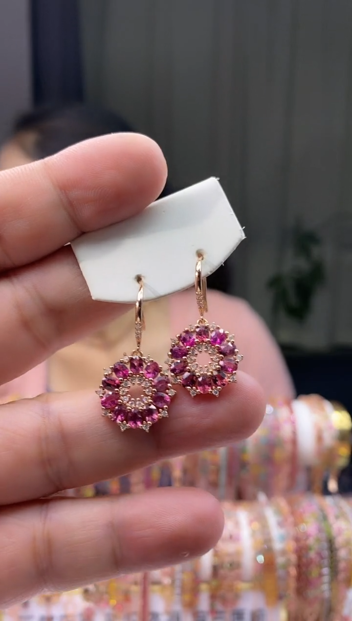 【闪购商品】碧玺耳钩银S925镶嵌1569156616561