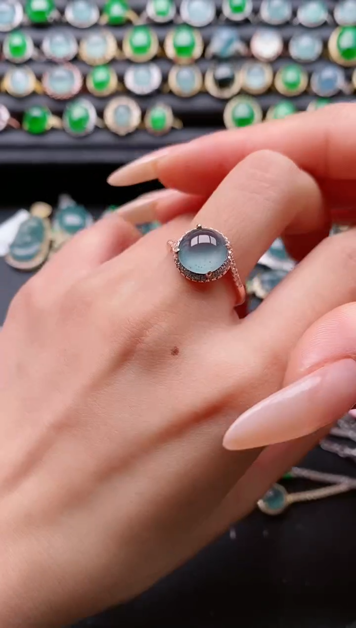 【闪购商品】翡翠戒指银S925镶嵌11111