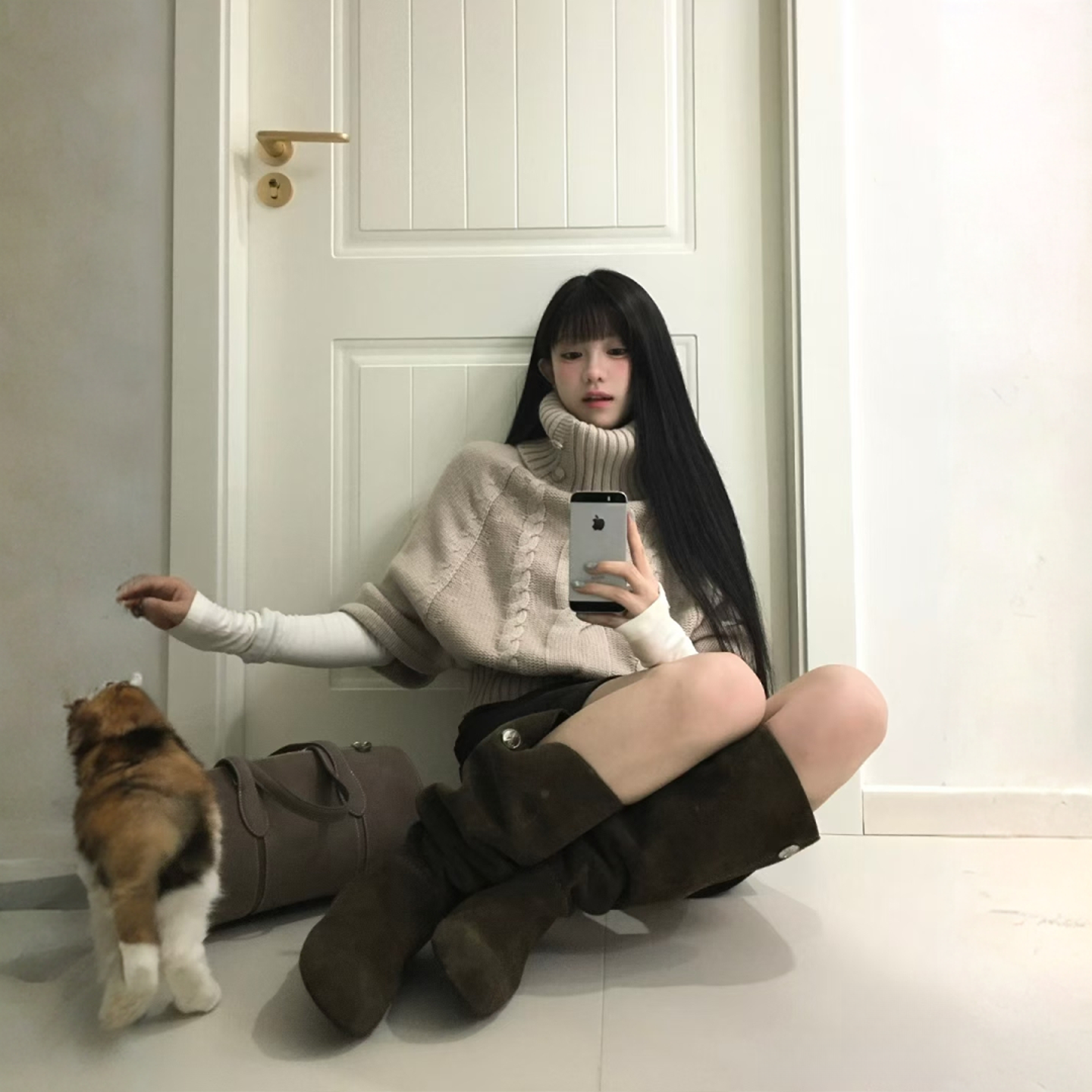 慵懒风麻花毛衣麻花针织套头斗篷毛衣女秋冬慵懒风高领打底针织衫