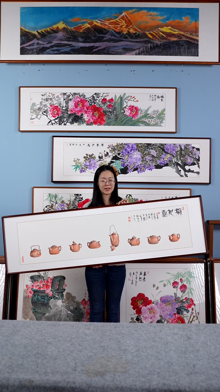 【闪购商品】国画阿里丁《捌把壶》含框162*47