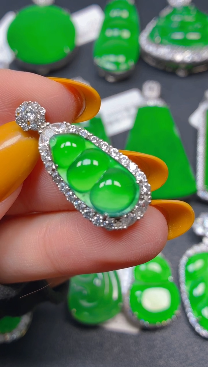 吊坠(不含链)银S925镶嵌翡翠1