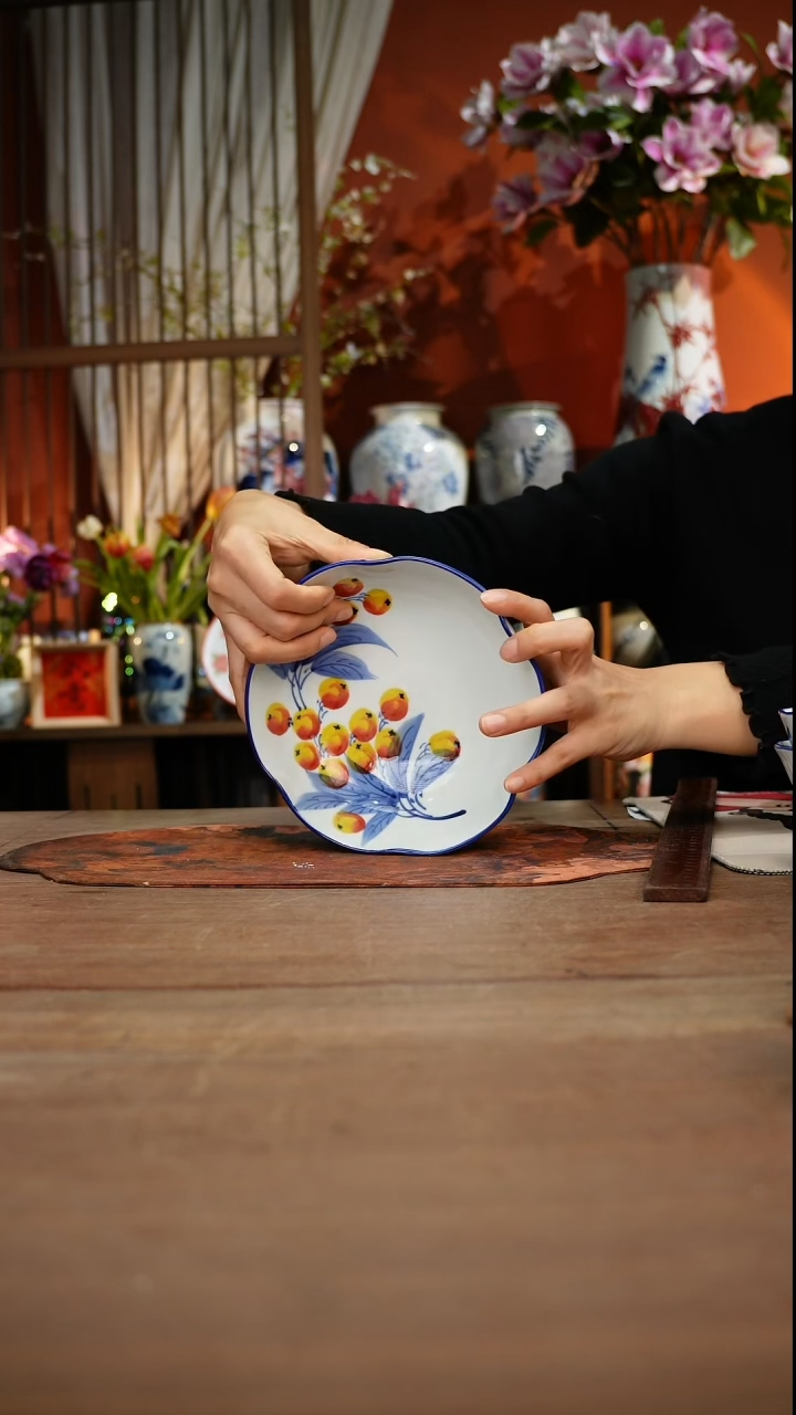 当代高温釉下彩手绘陶瓷餐具