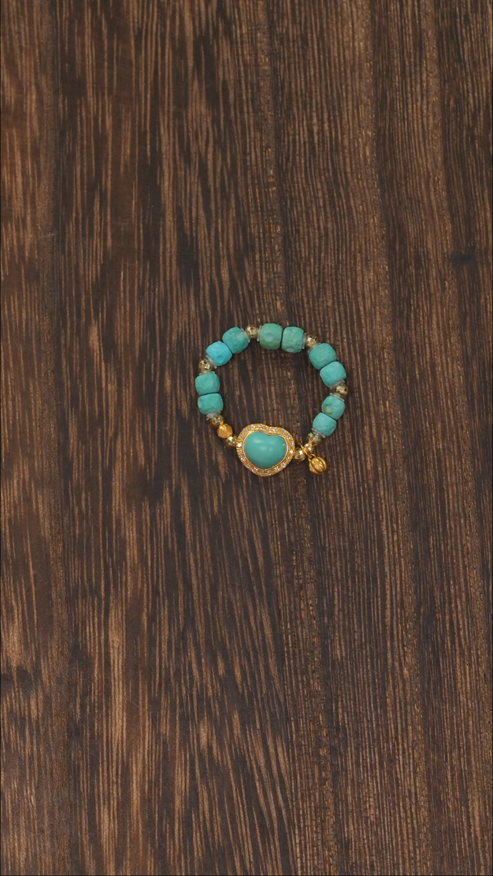 【闪购商品】绿松石戒指18K金镶嵌1