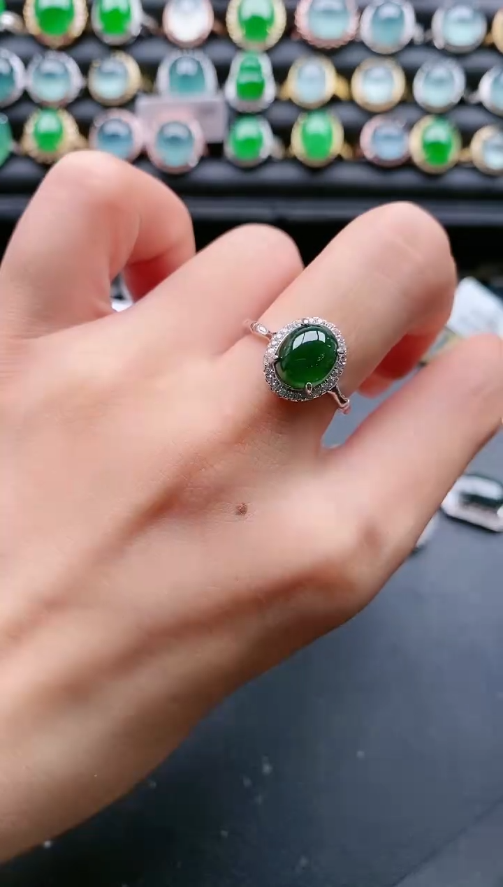 【闪购商品】翡翠戒指银S925镶嵌1111111