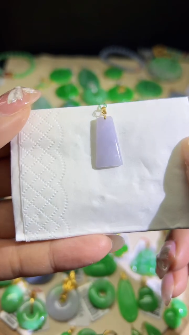 【闪购商品】翡翠颈饰18K金镶嵌Q缅料A货翡翠/支持复检/一件