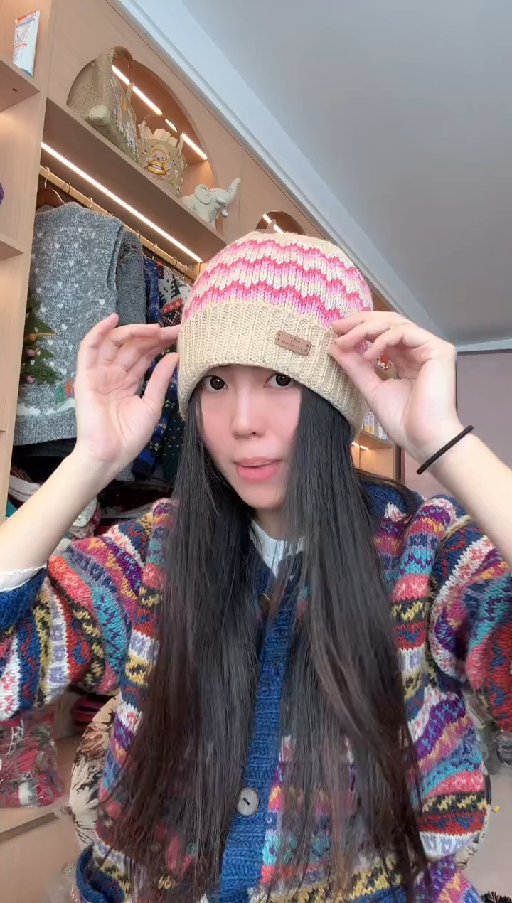 羊毛白粉好事发生帽