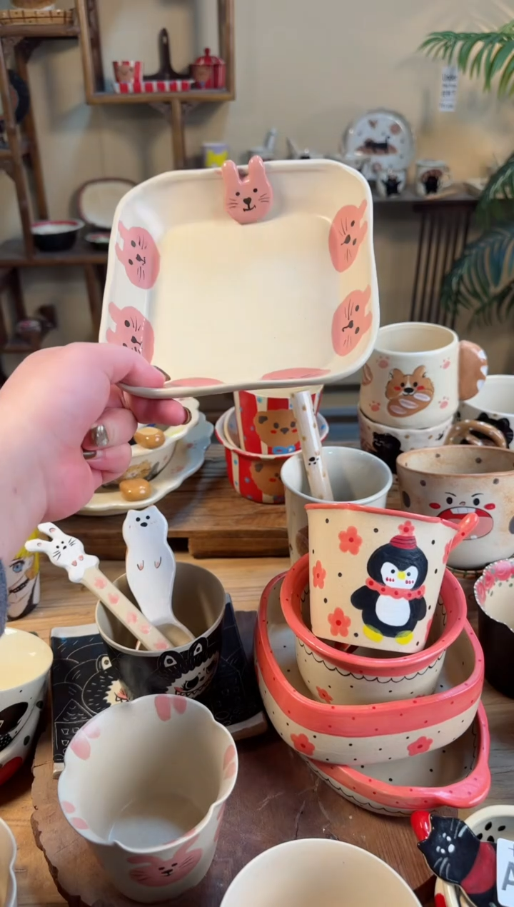 【闪购商品】兔兔方盘高温瓷器