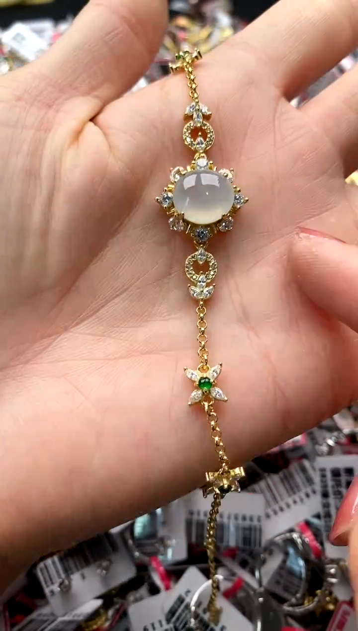 【闪购商品】翡翠戒指银S925镶嵌5555555     7