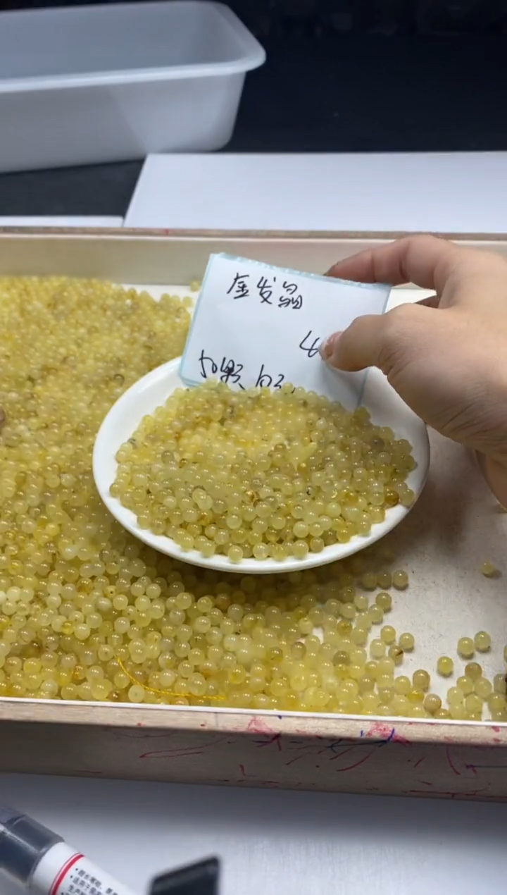 【闪购商品】水晶颈饰未镶嵌w1557金发晶4mm*50颗