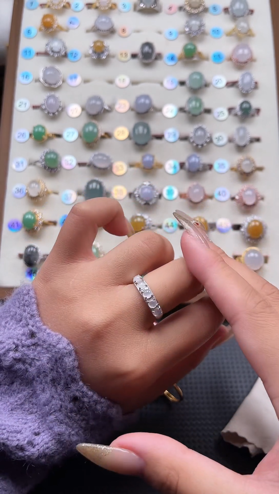 【闪购商品】翡翠戒指银S925镶嵌天然A货翡翠戒指