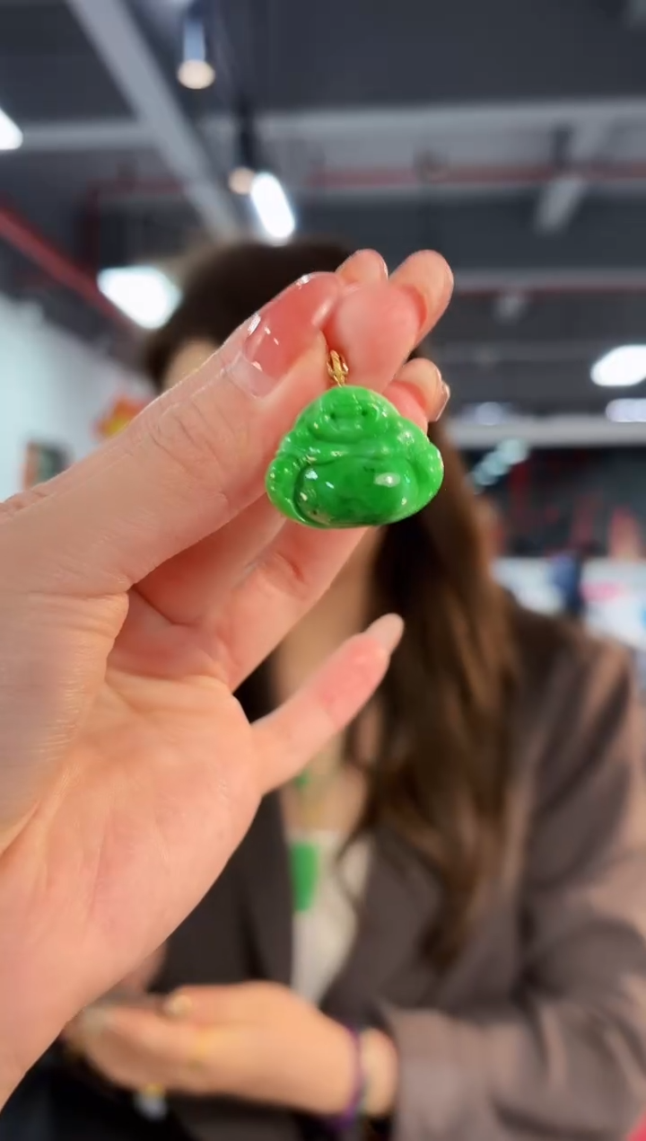 【闪购商品】翡翠颈饰18K金镶嵌缅料A货/支持复检/一件