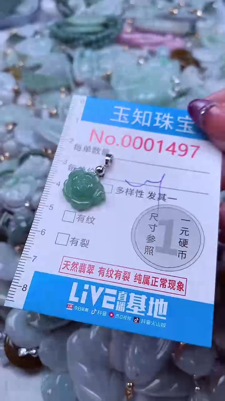 翡翠未镶嵌吊坠(不含链)1497