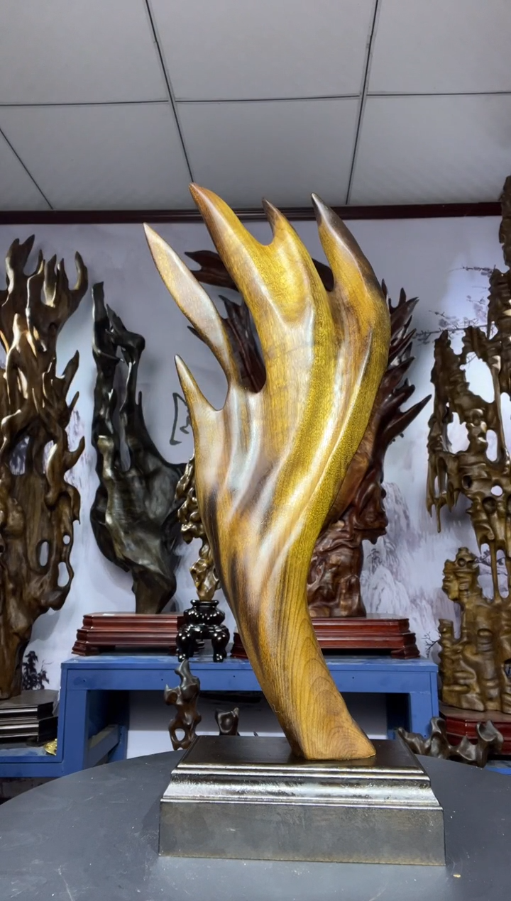 金丝楠木雕款林*金丝楠木工艺品摆件