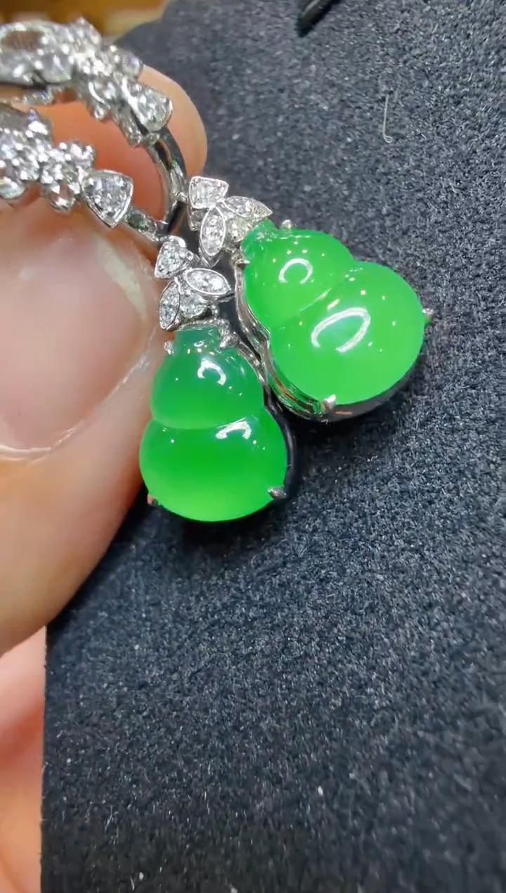 18K金镶嵌翡翠耳饰多样性团购发一件