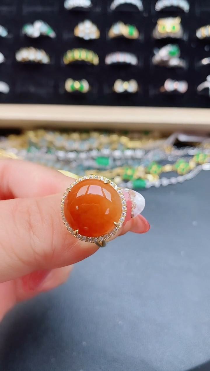 【闪购商品】翡翠戒指银S925镶嵌080550