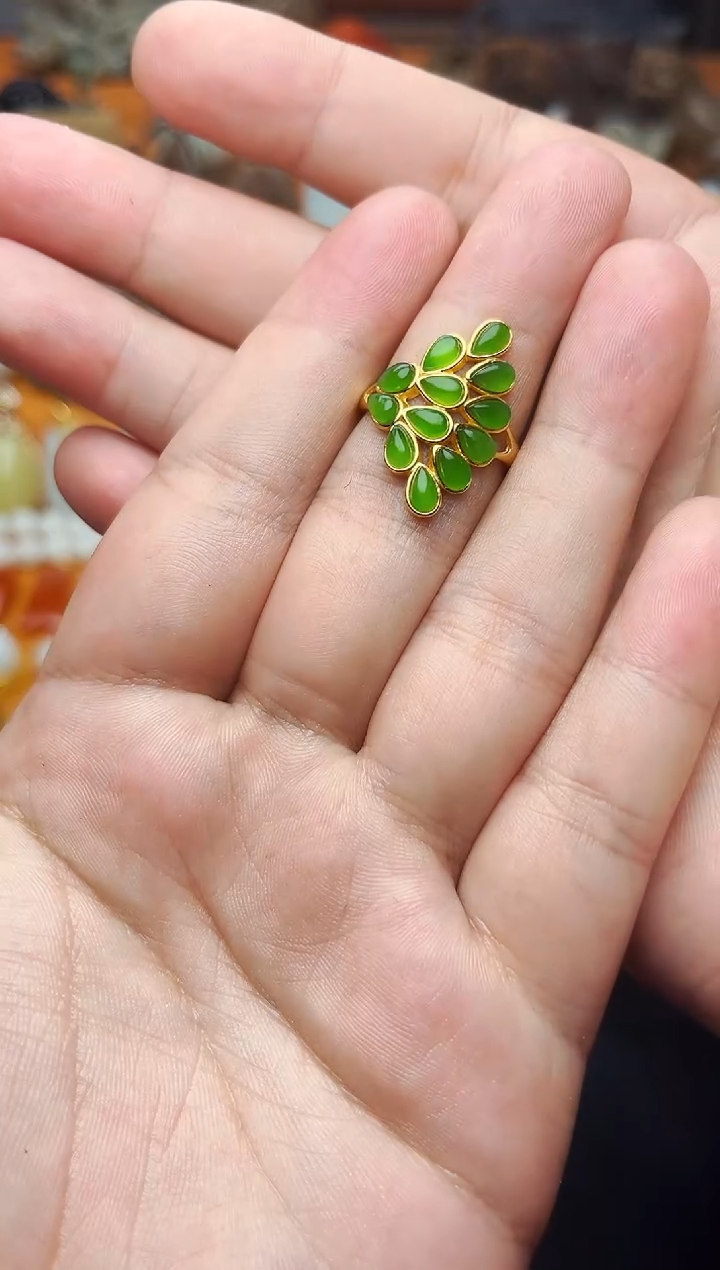 【闪购商品】和田玉戒指银S925镶嵌凤尾戒指01