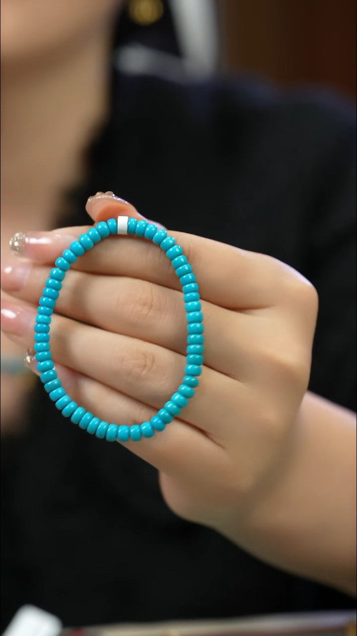 未镶嵌绿松石手串精品老型暴力蓝