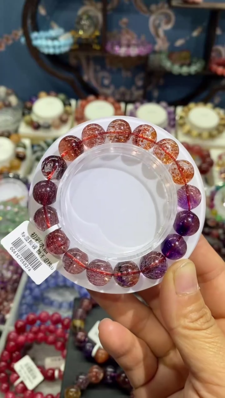 【闪购商品】水晶手串未镶嵌金草莓渐变超七11+