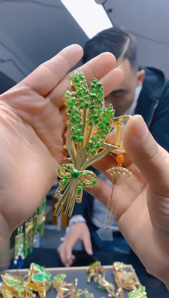 【闪购商品】翡翠耳饰合金0119翡翠发簪