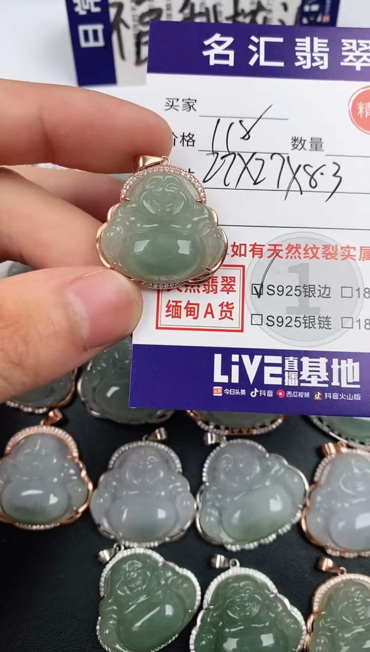 翡翠银S925镶嵌颈饰·