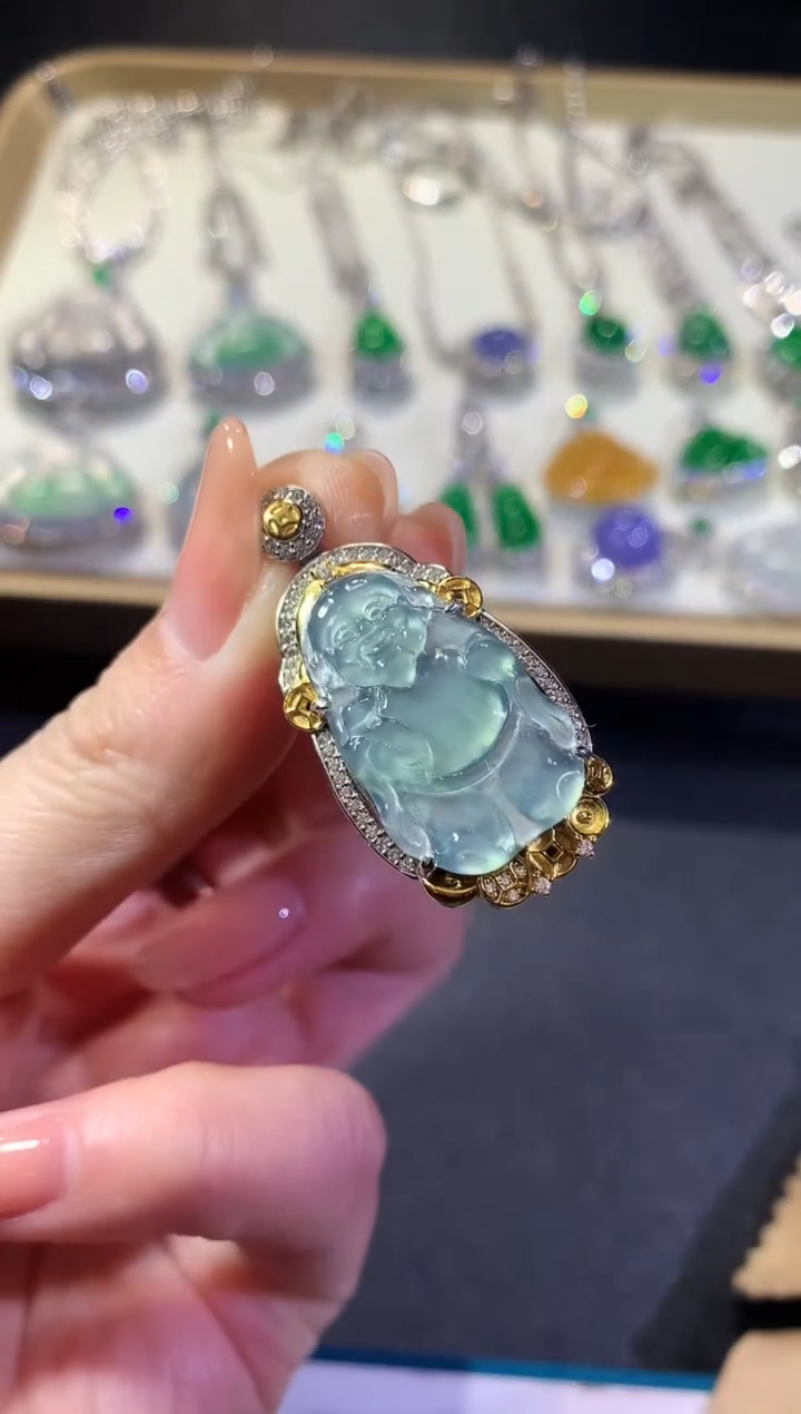 【闪购商品】翡翠吊坠(不含链)银S925镶嵌4-米爷（多样性发货一件