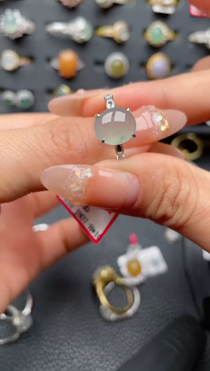 【闪购商品】翡翠戒指银S925镶嵌1111111111  63