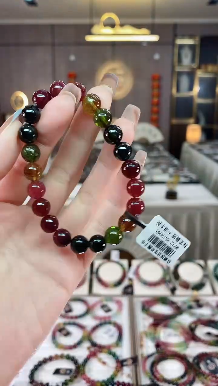 【闪购商品】碧玺单圈手串8mm+未镶嵌一物一证dan