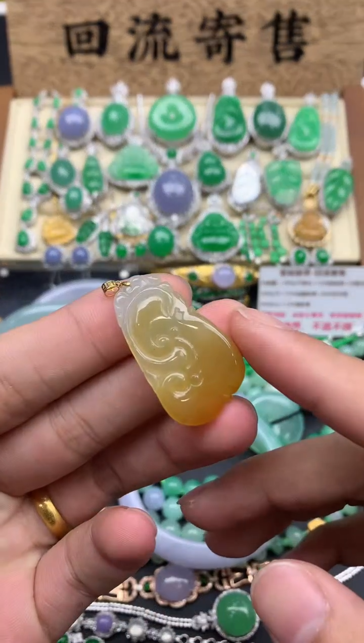 【闪购商品】翡翠颈饰18K金镶嵌226--中国好珍宝