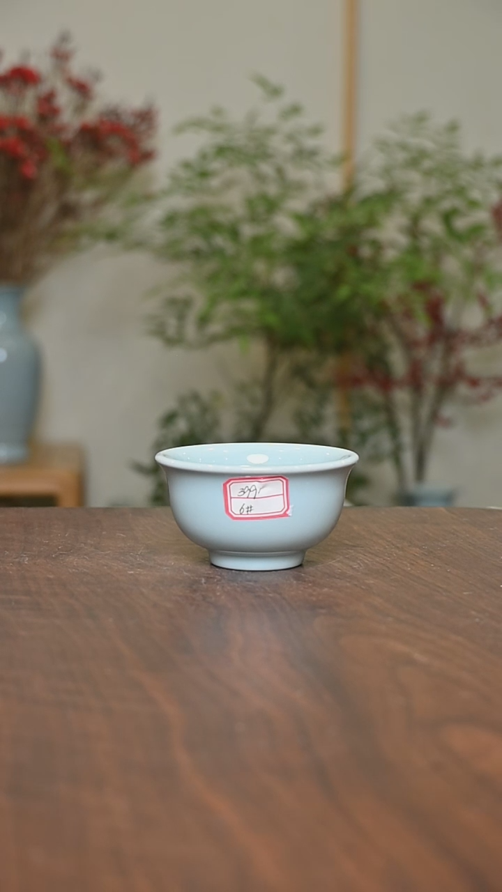 【闪购商品】其他6#手拉压手杯 微瑕天青釉 朱晓辉款