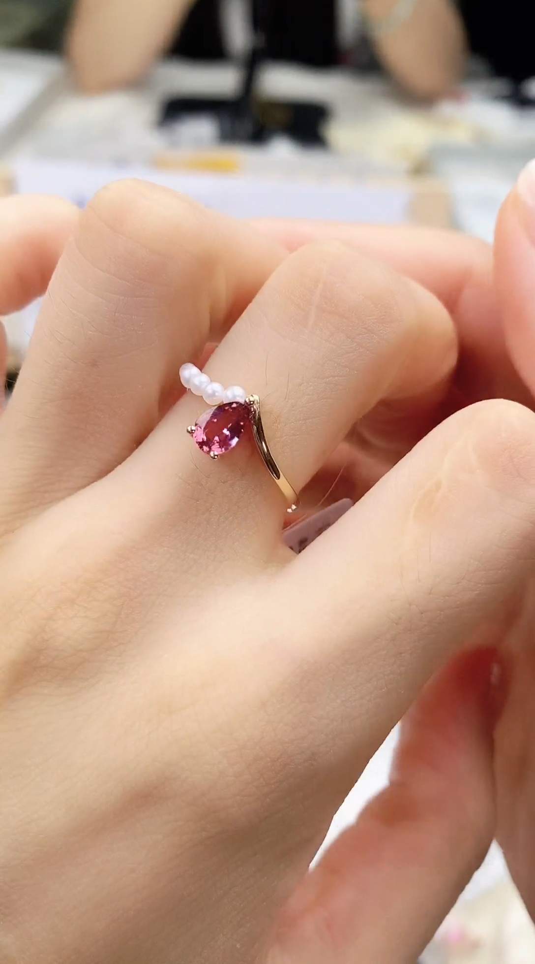 碧玺戒指18K金镶嵌高货