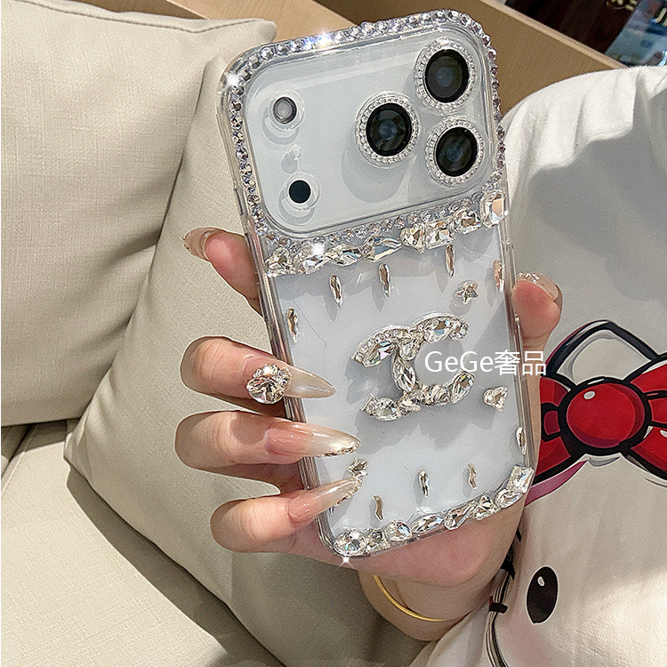 轻奢闪钻小香适用苹果17pro max手机壳iphone16/15/14/13女12透明