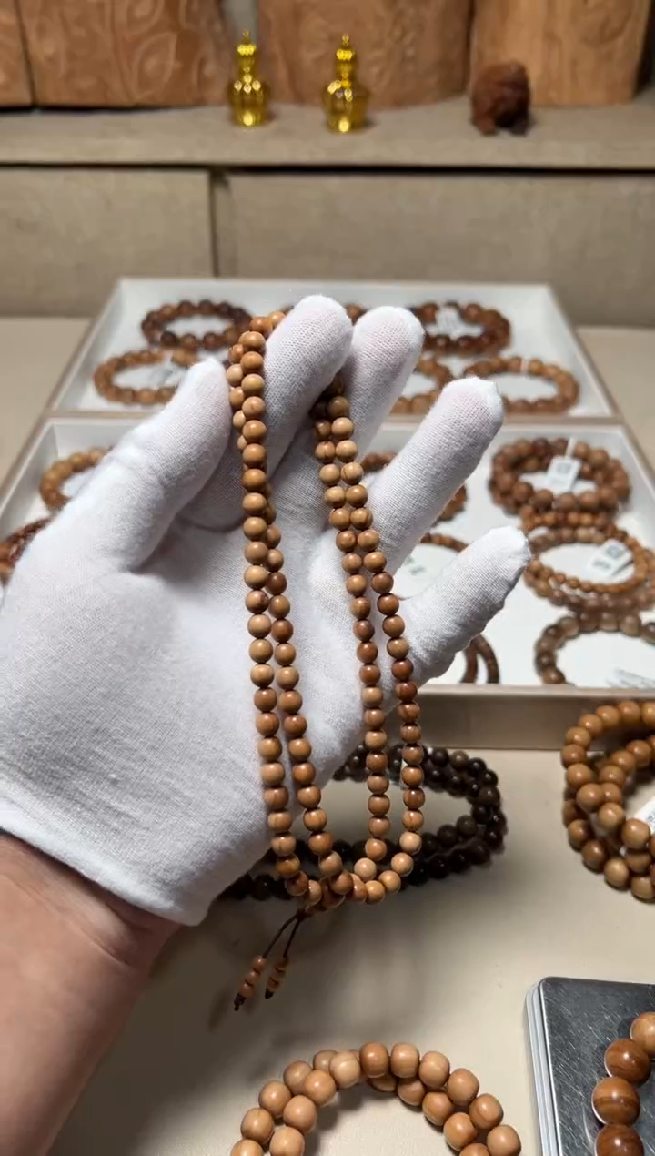 檀香木手串/手链四抛料老山檀香0.6/108尾档福利