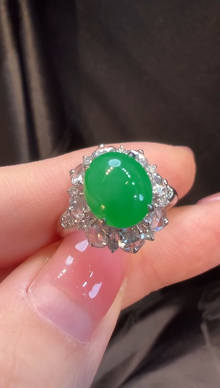 18K金镶嵌戒指翡翠L6