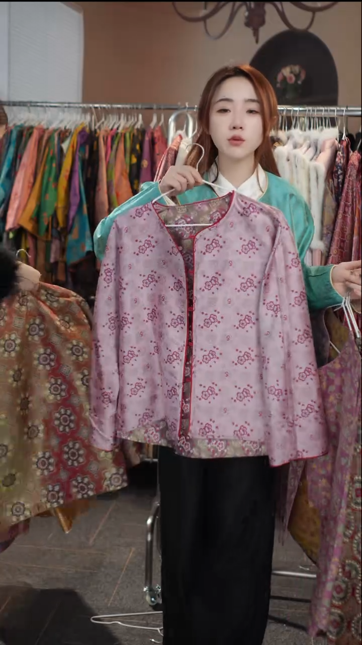 报春梅双面穿开衫