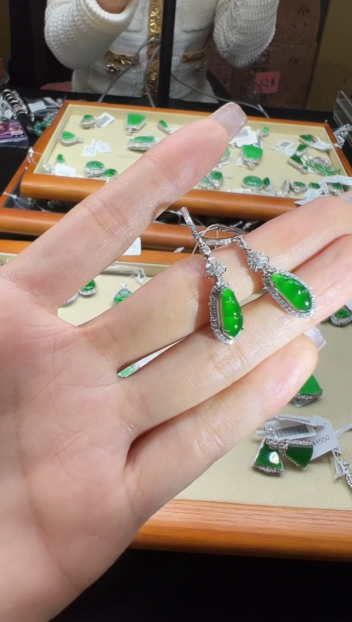 【闪购商品】翡翠耳饰18K金镶嵌DFZ0215-133